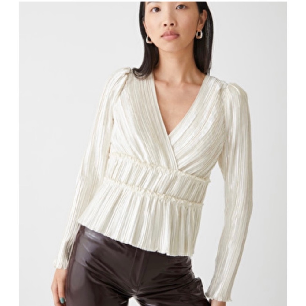 & Other Stories Textured Puff Sleeve Top NWT